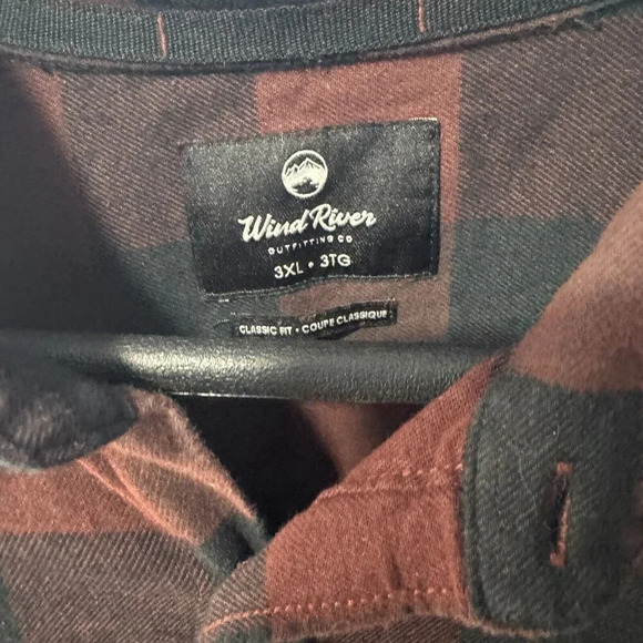Windriver mens size 3XL Brown/black plaid button down shirt -J - Picture 3 of 4